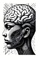 neurispicy brain with autism, adhd anxiety mental tattoo design idea