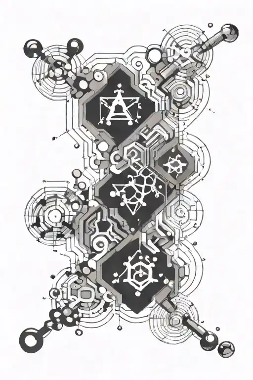 chemical formulas and abstraction tattoo design idea