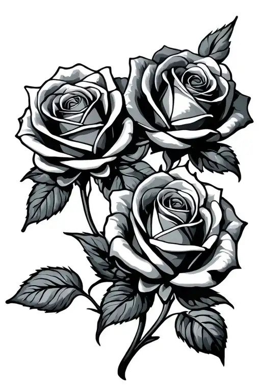 three roses tattoo design idea