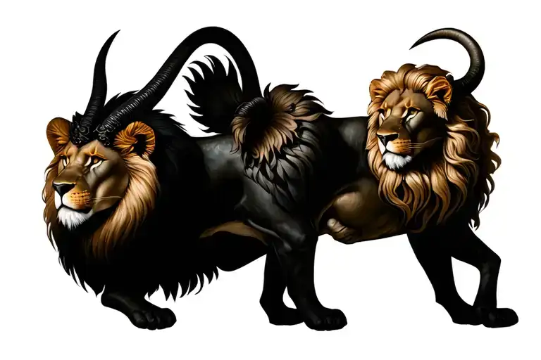 Alete Lion Capricorn and Gemaux astrological tattoo tattoo design idea