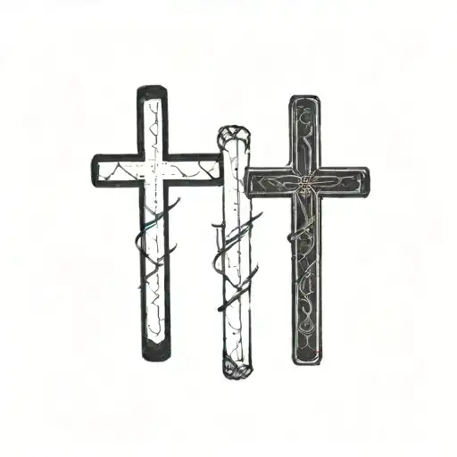 BLACK CROSS WITH EXACT MEASUREMENTS NO TEXTURE tattoo design idea