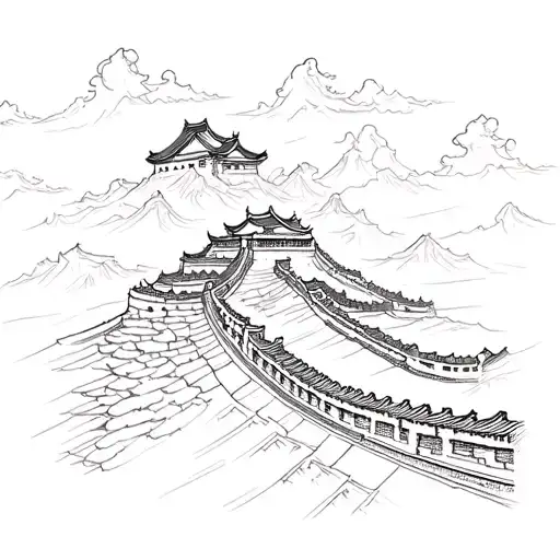 The Great Wall of China tattoo design idea