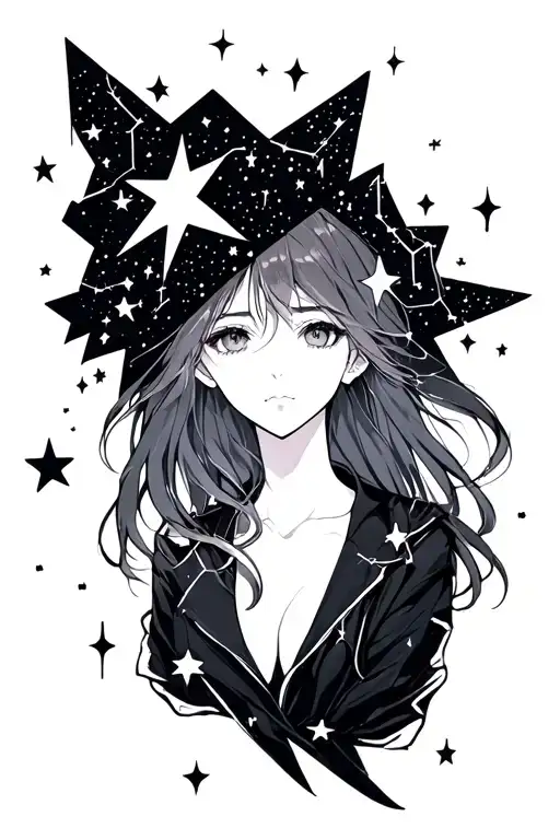 anime star constellation tattoo design idea
