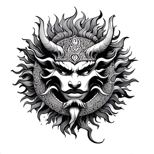 rahu eating the sun tattoo design idea