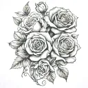 roses intertwined, libra and scorpio zodiac sign tattoo design idea