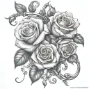 roses intertwined, libra and scorpio zodiac sign tattoo design idea