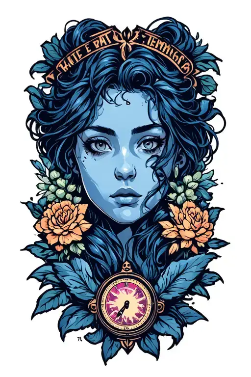 time fate resilience growth strength tattoo design idea