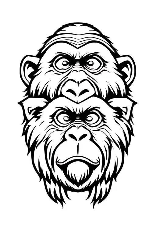 Three Wise Monkeys tattoo design idea