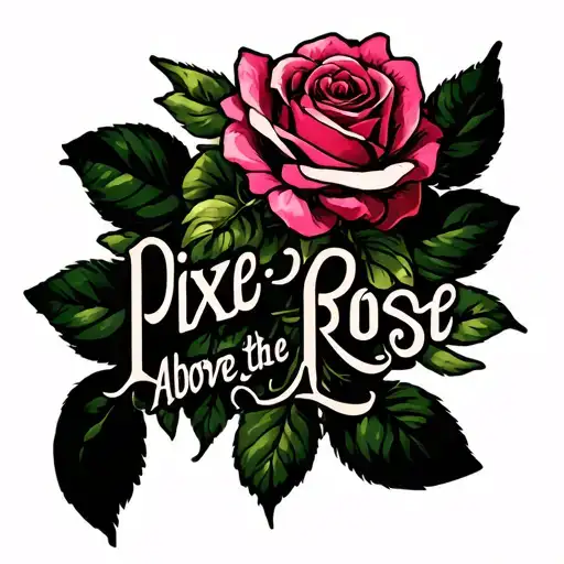 "Pixie-Rose above the eyebrow " Tattoo style Chicano font The letters tattoo design idea