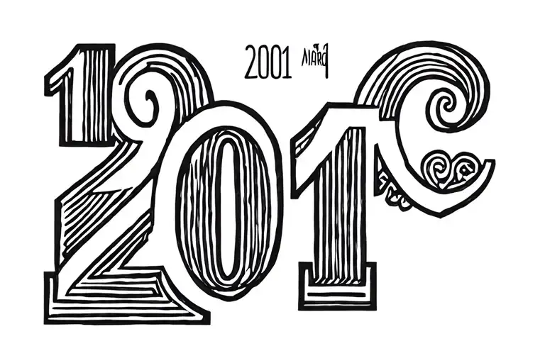 the date 19 March 2001 birth year tattoo design idea