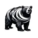 1. A geometric bear - it represents your strength despite the failures and your evolution.	2. Stylized waves back tattoo design idea