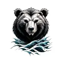 1. A geometric bear - it represents your strength despite the failures and your evolution.	2. Stylized waves back tattoo design idea