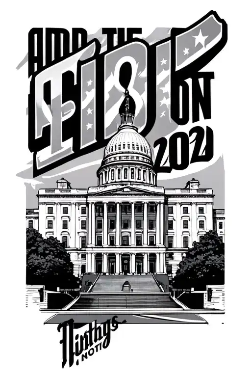 "Add 202 on top of the building" Washington DC logo with building tattoo design idea