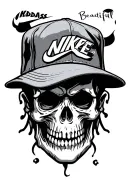 "Cute beautiful cursive " "Cute beautiful cursive "  very super super simple asy quick fast traceable tracing drawing Stencils of Badass wicked Skulls wearing Nike Hats wit tattoo design idea