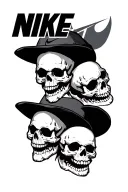 "Cute beautiful cursive " "Cute beautiful cursive "  very super super simple asy quick fast traceable tracing drawing Stencils of Badass wicked Skulls wearing Nike Hats wit tattoo design idea