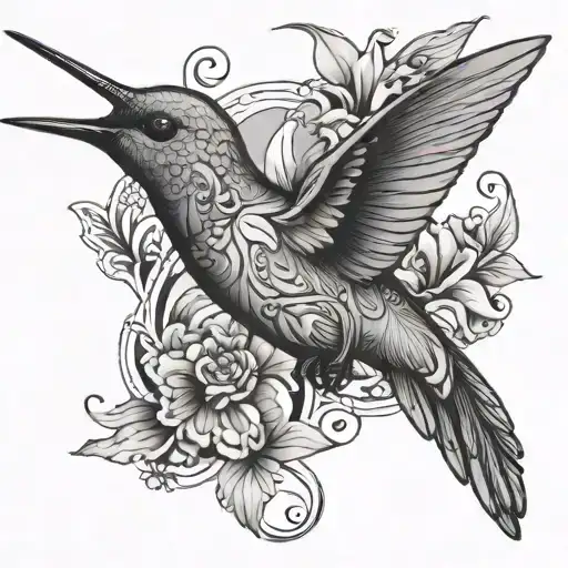 Infinity Hummingbird tattoo design idea