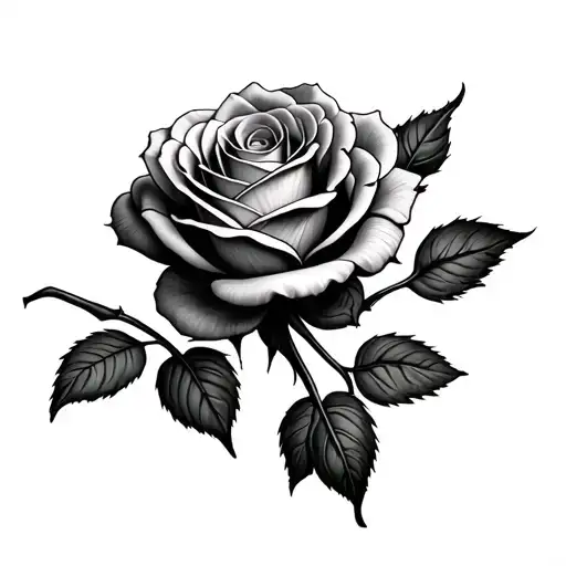 rose on finger tattoo design idea