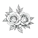 two white roses intertwined tattoo design idea
