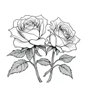 two white roses intertwined tattoo design idea