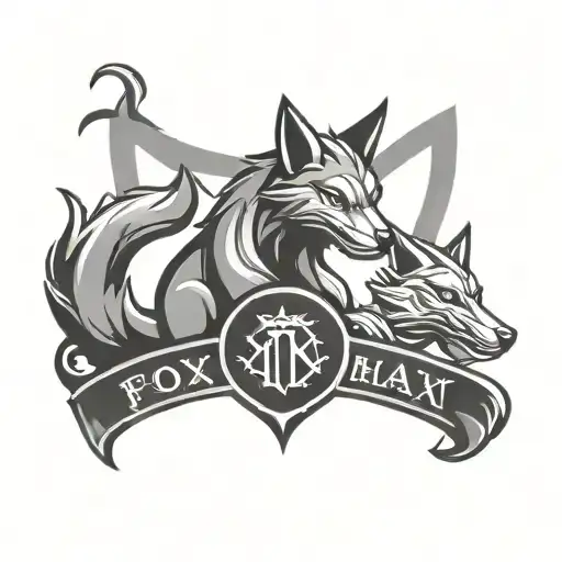 simple fox and dragon in kali linux logo incorporated tattoo design idea