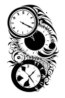 2 digital clocks a moon 12/04/2022 and the sun to have 8:13 - 23/09/2024  tattoo design idea