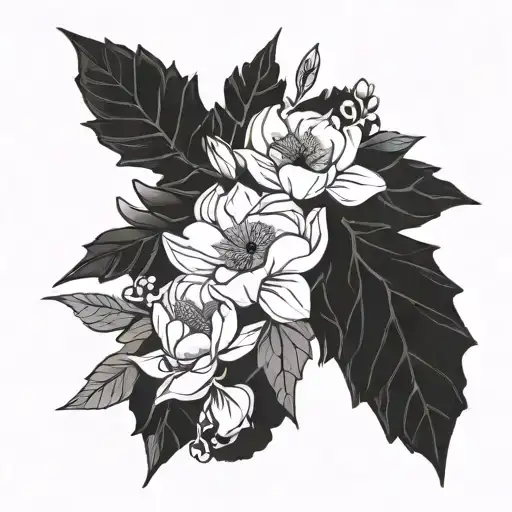 may October November march december February birth flowers tattoo design idea