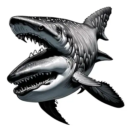 whale shark swimming tattoo design idea