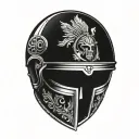 Anicent roman helmet with spqr below it tattoo design idea