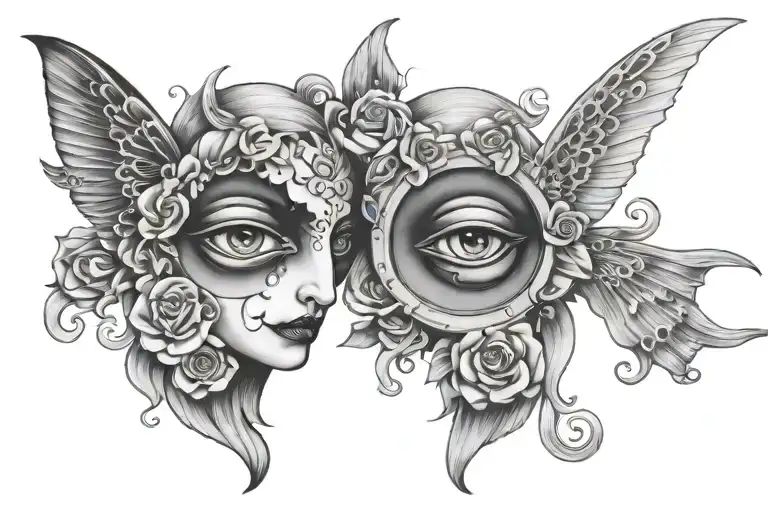 Gemini Two Face tattoo design idea