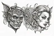 Gemini Two Face tattoo design idea