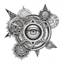 DNA double helix DMT molecule transforming Third Eye on top tattoo design idea