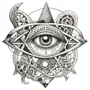 DNA double helix DMT molecule transforming Third Eye on top tattoo design idea