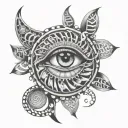 DNA double helix DMT molecule transforming Third Eye on top tattoo design idea