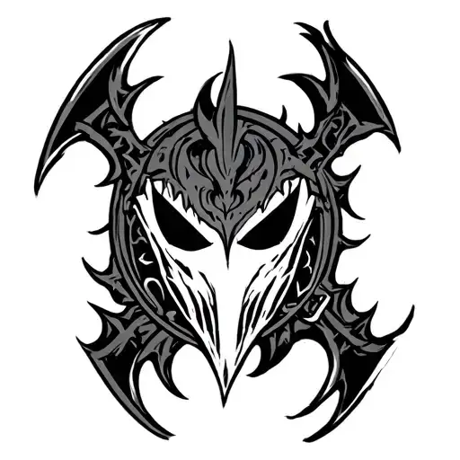 fairy tail guild anime symbol with bleach anime hollow mask incorporated  tattoo design idea