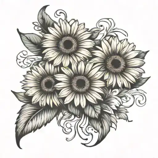 Gerbera flowers intertwined tattoo design idea