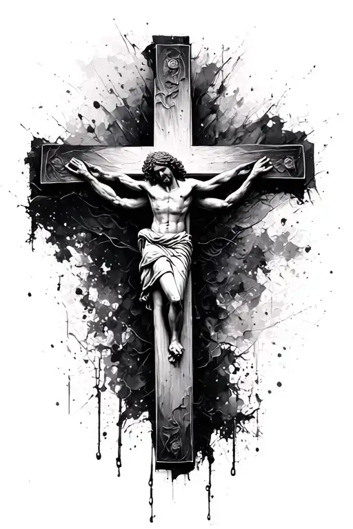 Crucifix Christian Cross Forearm Simple Minimal Abstract No Jesus just cross tattoo design idea