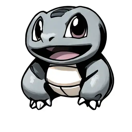pokemon squirtle two middle fingers tattoo design idea