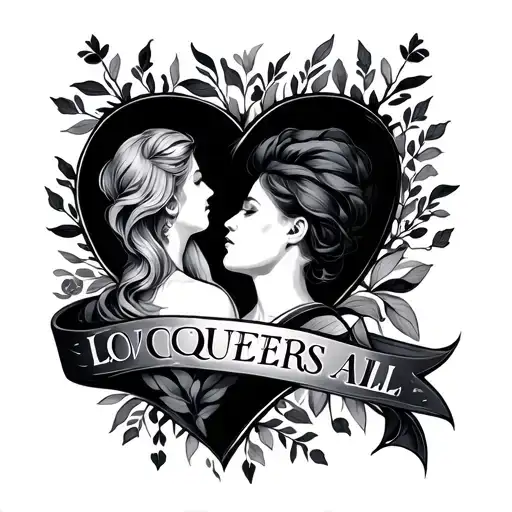 Love conquers all tattoo design idea