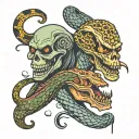 two face snakes w masce ghostface tattoo design idea