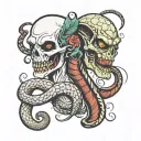 two face snakes w masce ghostface tattoo design idea