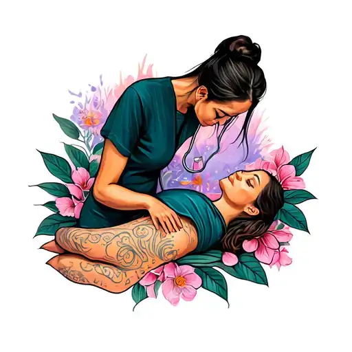 massage therapy session tattoo design idea