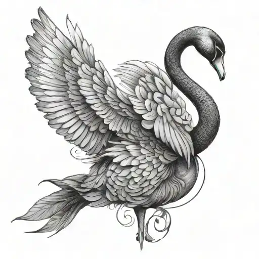 black swan sexy tattoo design idea