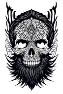 bearded skull tattoo design idea