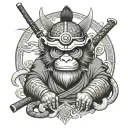 Neko Paint Samurai Monkey tattoo design idea