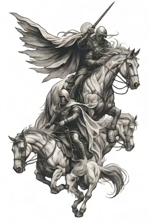 4 horsemen apocalypse tattoo design idea