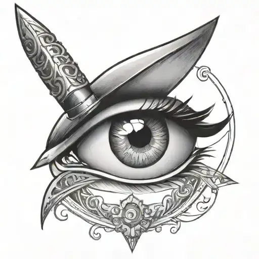 Dagger eye tattoo design idea