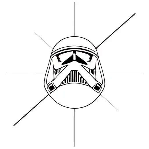 simple Star Wars single line tattoo design idea