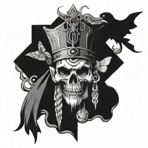 High Priest, dark, gothic, moth with skull tattoo design idea