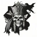 High Priest, dark, gothic, moth with skull tattoo design idea