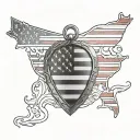 Locket with american flag inside tattoo design idea